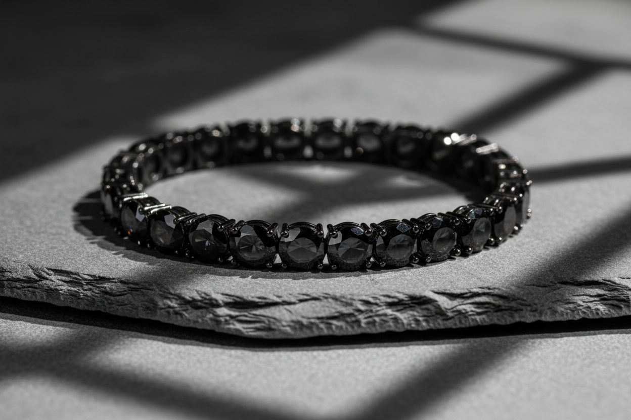 Black Moissanite Tennis Bracelet