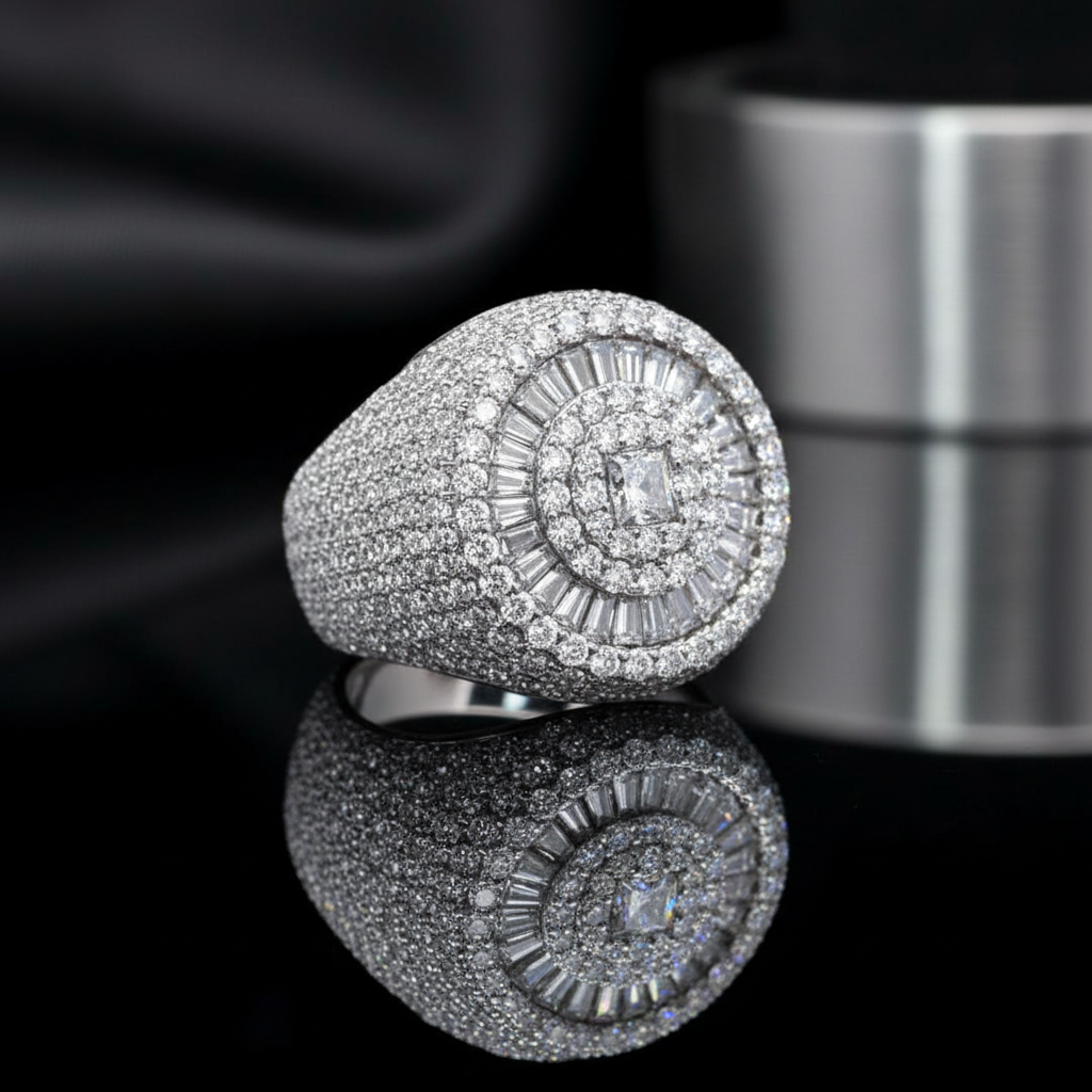 Glacier Iced Out Moissanite Ring