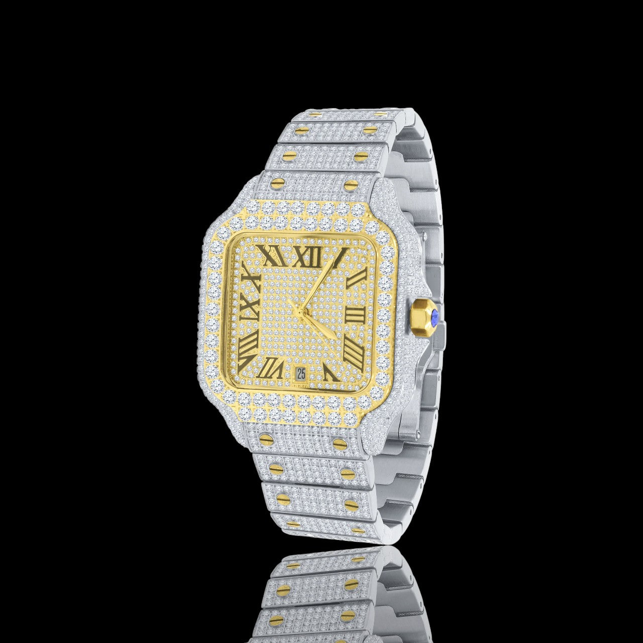 Iced Out Moissanite Watch