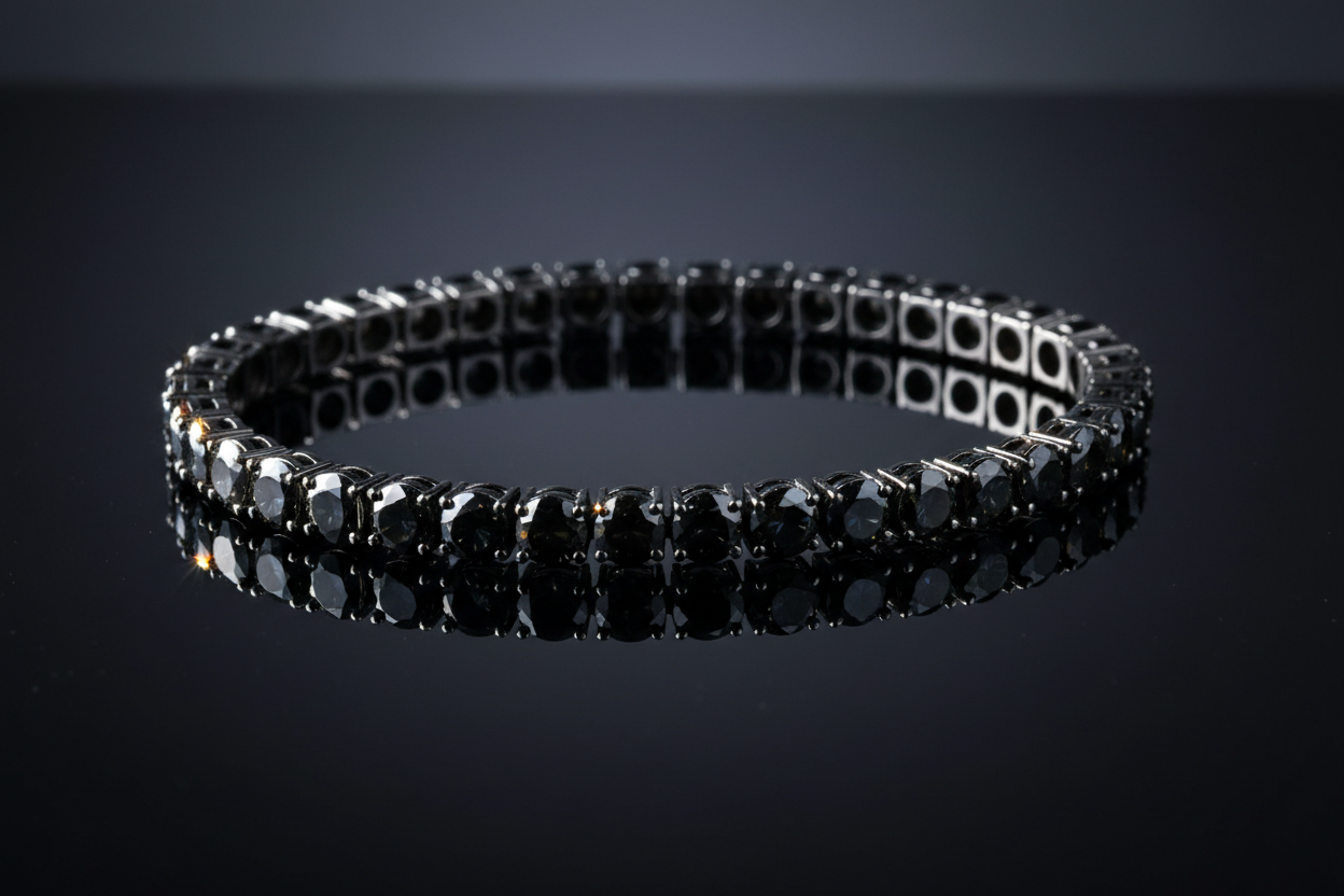 Black Moissanite Tennis Bracelet
