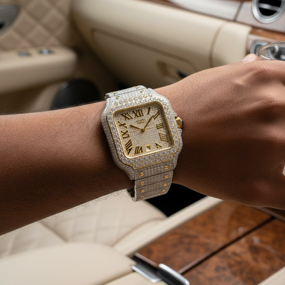 Iced Out Moissanite Watch