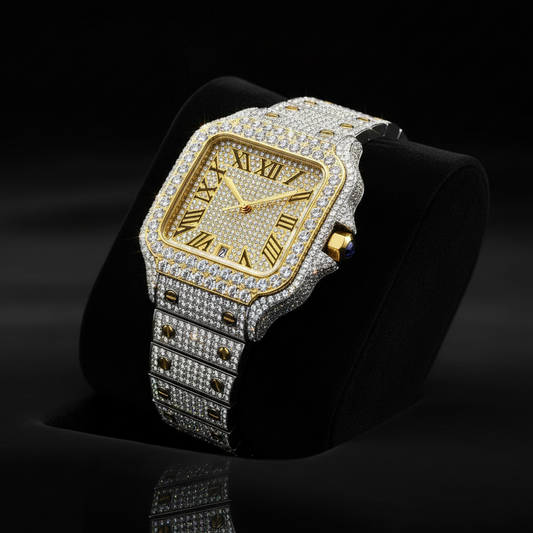 Iced Out Moissanite Watch