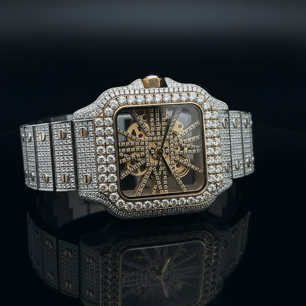 Skeleton Moissanite Watch